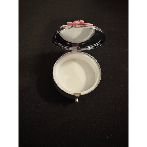 Pink Rhinestone Flower Keepsake Box with Mirror - Picture 2 of 6